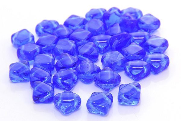 Transparent Sapphire Czech Silky Beads