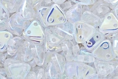 Crystal AB 2-Hole Triangle Beads