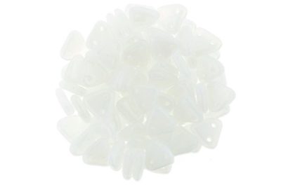 Semi-Transparent White 2-Hole Triangle Beads