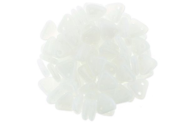 Semi-Transparent White 2-Hole Triangle Beads