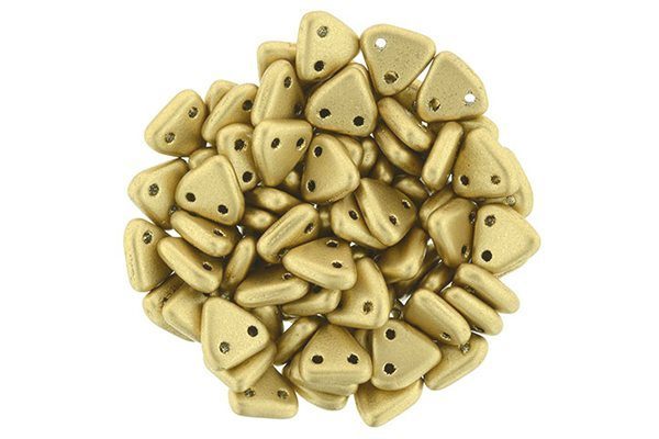 Satin Flax Gold 2-Hole Triangle Beads