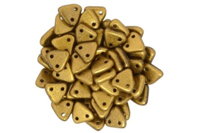 Satin Goldenrod 2-Hole Triangle Beads