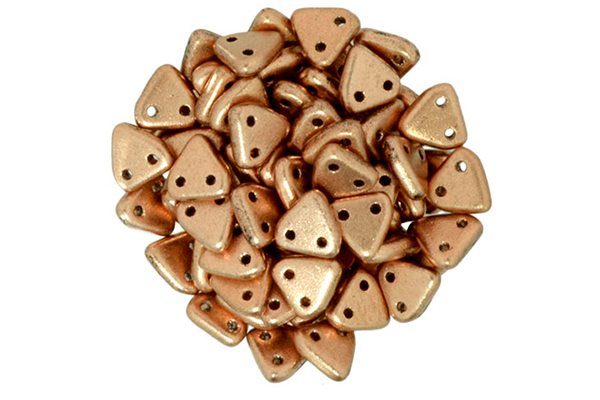 Satin Copper 2-Hole Triangle Beads