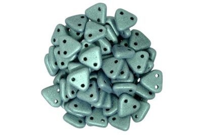 Satin Moss Green 2-Hole Triangle Beads