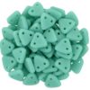 Matte Opaque Turquoise 2-Hole Triangle Beads