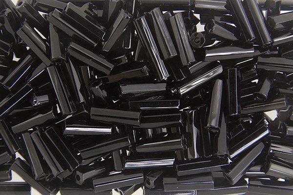 Opaque Black Preciosa Bugle Beads