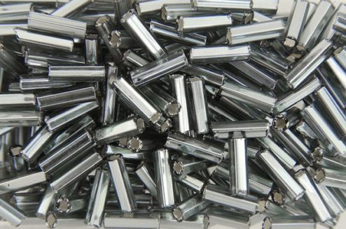 Silver Lined Slate Preciosa Bugle Beads