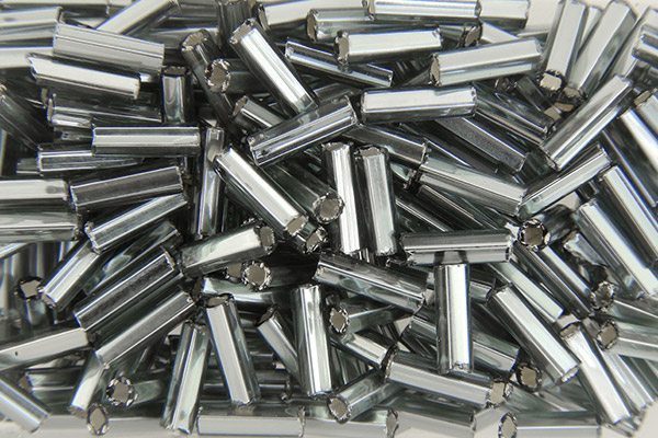 Silver Lined Slate Preciosa Bugle Beads