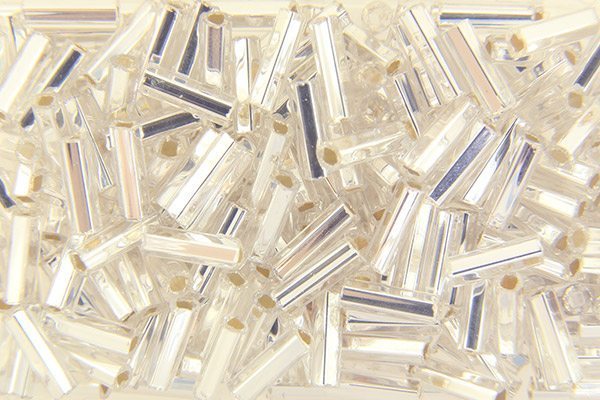 Silver Lined Clear Preciosa Bugle Beads