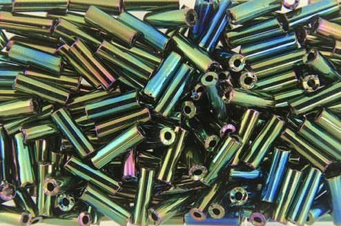 Green Iris Preciosa Bugle Beads