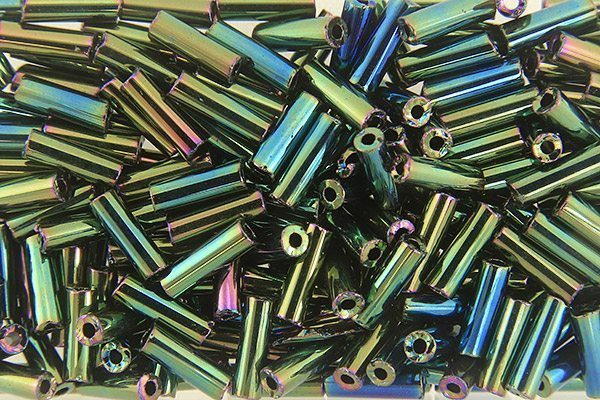 Green Iris Preciosa Bugle Beads