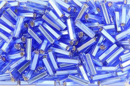 Silver Lined French Blue Preciosa Bugle Beads