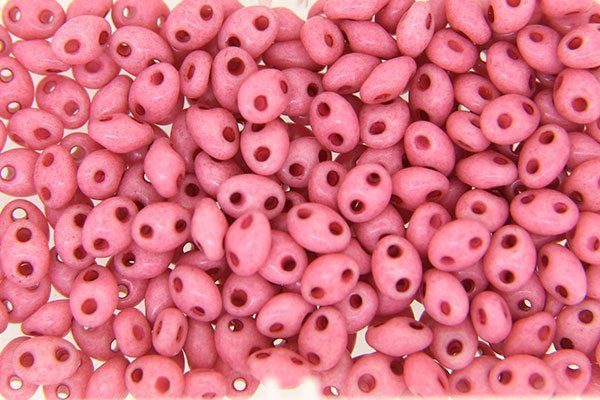 Opaque Dark Salmon Preciosa Twin Beads