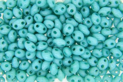 Opaque Light Turquoise Preciosa Twin Beads