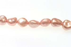 Natural Rose Pink Keshi Nugget Pearls