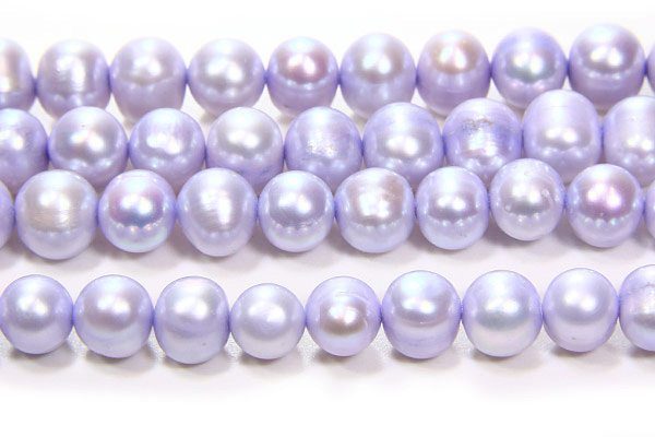 Silver Blue Potato Pearls