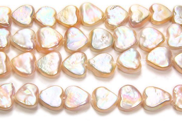 Natural Apricot Heart Pearls