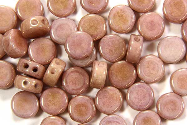 Lustre Light Salmon DiscDuo Beads