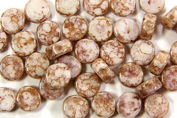 Picasso Pink DiscDuo Beads