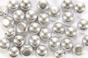 Metallic Silver Preciosa Candy Beads