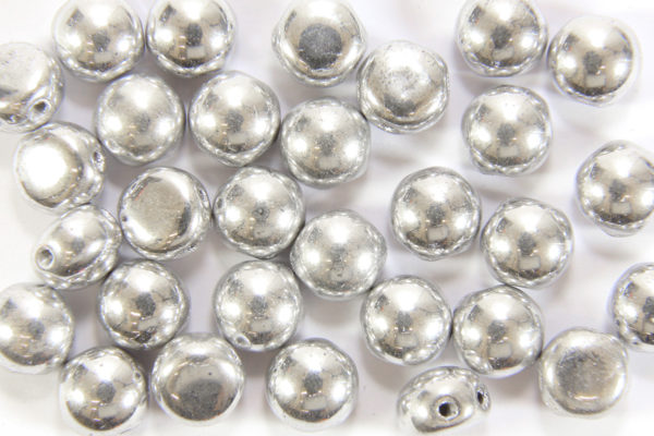 Metallic Silver Preciosa Candy Beads