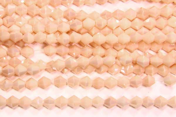 Opaque Peach Cream Crystal Bicones