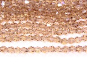 Beige Champagne AB Crystal Bicones