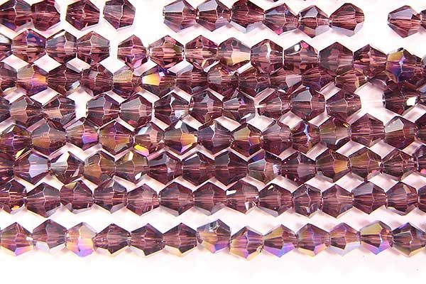 Deep Amethyst AB Crystal Bicones