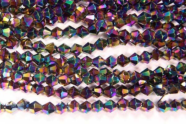 Metallic Rainbow Crystal Bicones