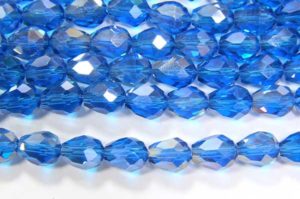 Lustre Azure Blue Facetted Crystal Drops