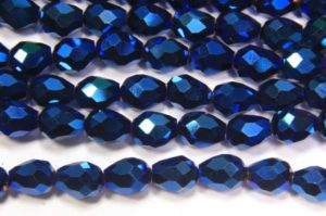 Electric Blue Facetted Crystal Drops