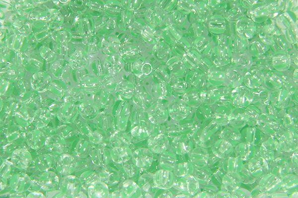 Lime Striped on Crystal Preciosa Seed Beads