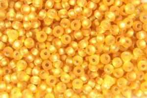 Frosted Silver Lined Gold Preciosa Seed Beads