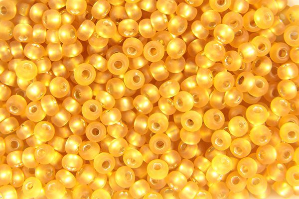 Frosted Silver Lined Gold Preciosa Seed Beads