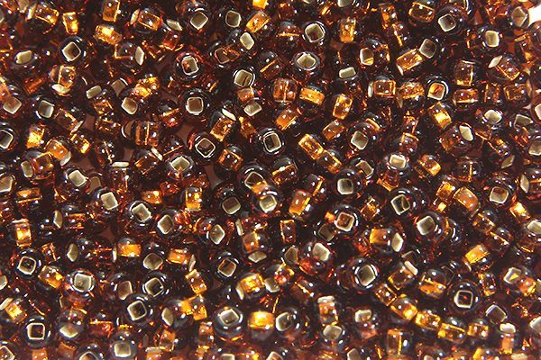 Silver Lined Dark Topaz Preciosa Seed Beads