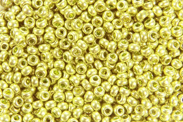 Metallic Pistachio Preciosa Seed Beads