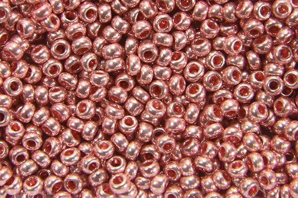 Metallic Salmon Preciosa Seed Beads