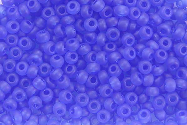 Frosted Capri Blue Preciosa Seed Beads