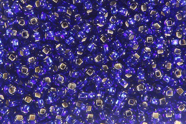 Silver Lined Sapphire Preciosa Seed Beads