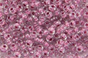 Colour Lined Rose Preciosa Seed Beads