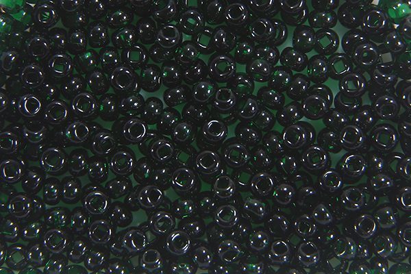 Transparent Midnight Green Preciosa Seed Beads