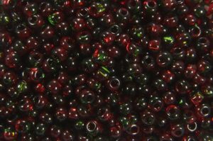 Transparent Red Green Hurricane Preciosa Seed Beads