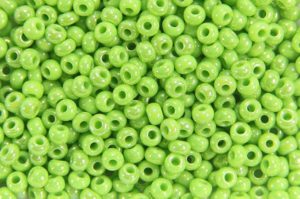 Opaque Rainbow Lime Preciosa Seed Beads