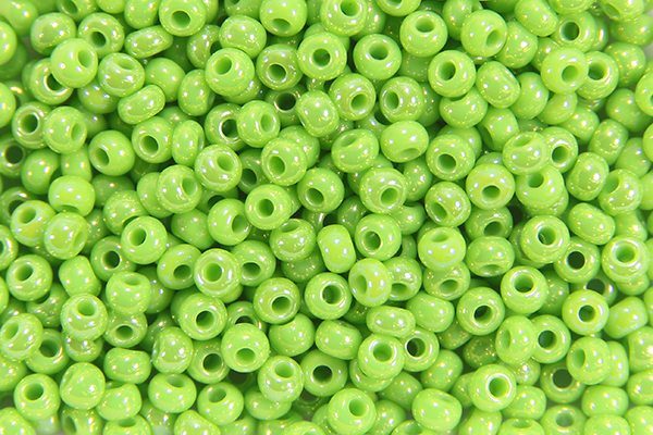 Opaque Rainbow Lime Preciosa Seed Beads