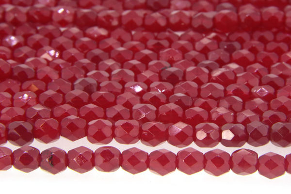 Semi-Transparent Ruby Czech Glass