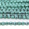 Frosted Transparent Teal Emerald Czech Glass