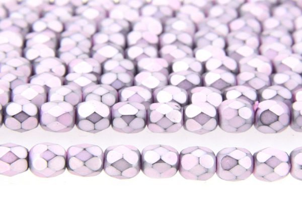 Satin Metalic Lavender Czech Glass