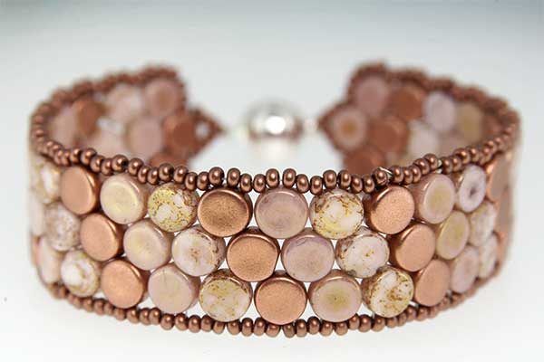 Copper Rose Mosaic Bracelet