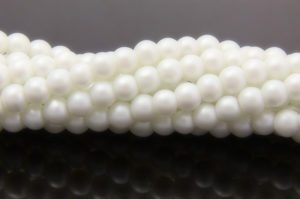 Snow White Satin Glass Pearls