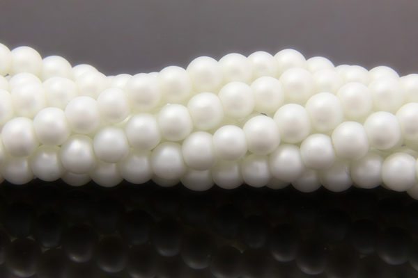 Snow White Satin Glass Pearls